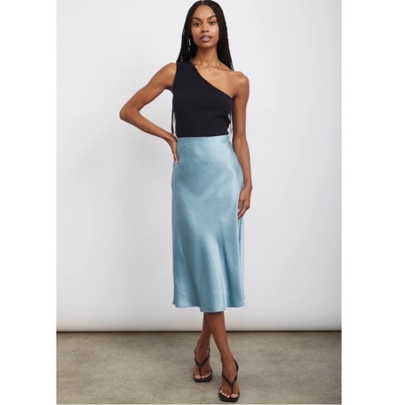 Rails SET | Crushed Satin Skirt Set | Anya Midi Skirt + Paola Tank Tide Size M - Picture 2 of 16